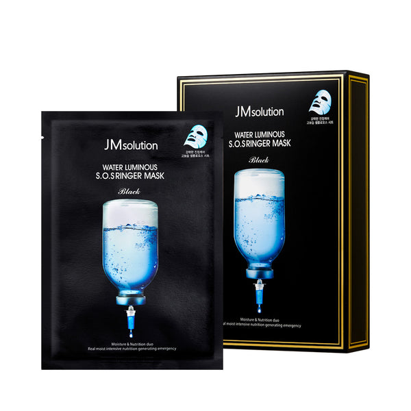 JM Solution Water Luminous S.O.S Ringer Mask Black 10Pcs uk