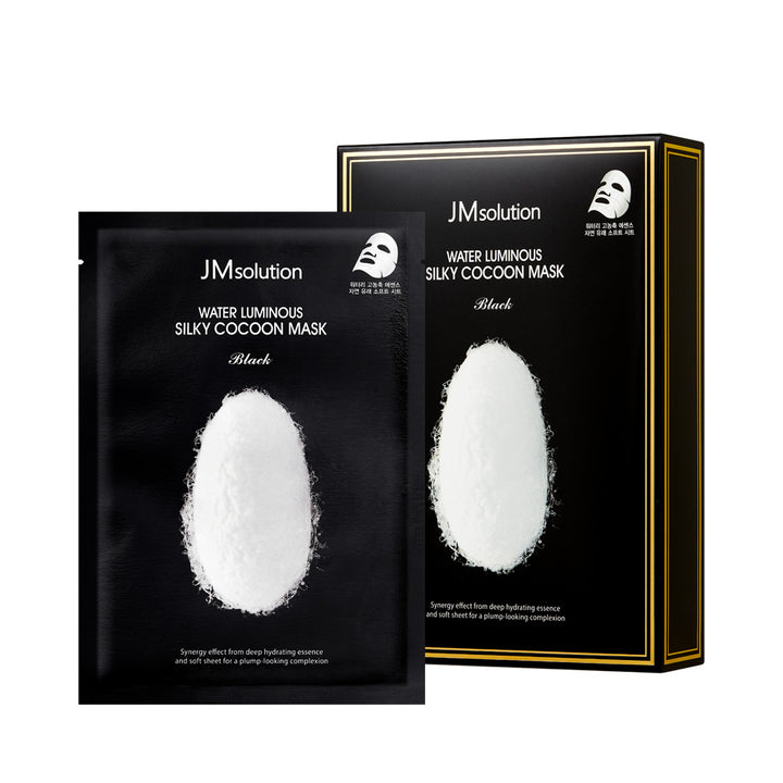 JMSOLUTION WATER LUMINOUS SILKY COCOON MASK Black 10pcs